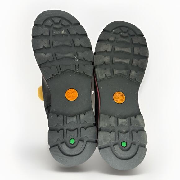 Timberland Womens Leather Boots Size 8.5 Black Plaid Red Laces Waterproof Zip - Picture 8 of 13